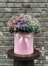 Цветочная композиция из Гипсофила и Розы в шляпной коробке #REPLACE_PRED# Красногвардейском