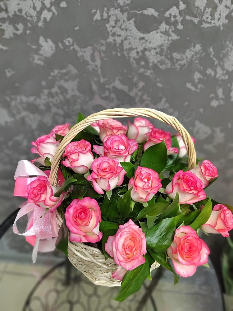Цветочная композиция из Розы в корзине в Красногвардейском