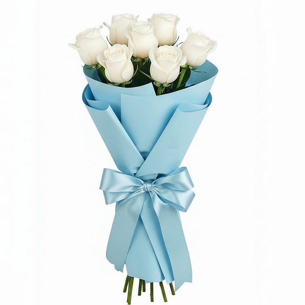 Букет 7 белых роз Проуд в Красногвардейском