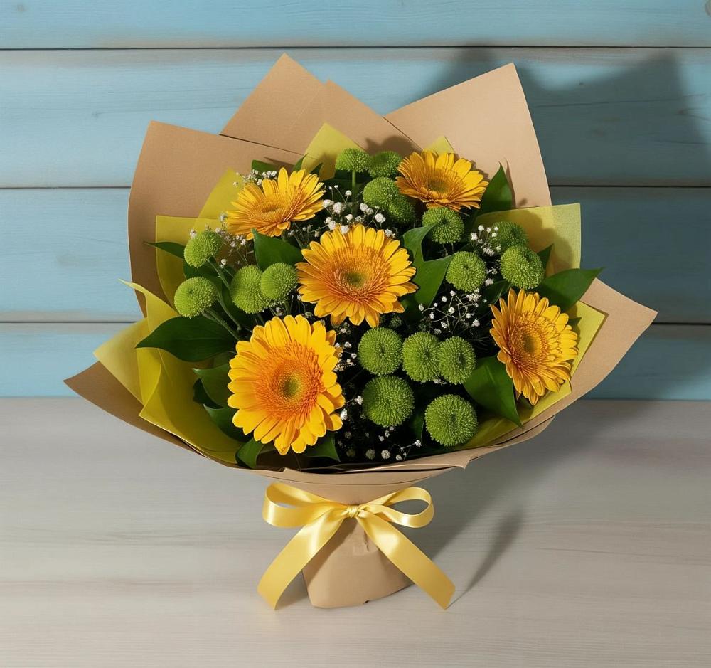 Букет цветов из: Герберы и Хризантемы в Красногвардейском