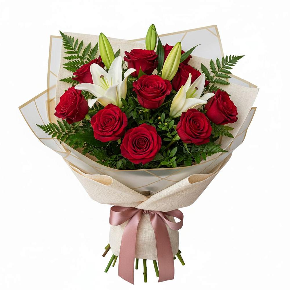 Букет цветов из: Лилии и Розы в Красногвардейском