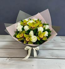 Букет цветов из:  Орхидеи и Розы в Красногвардейском