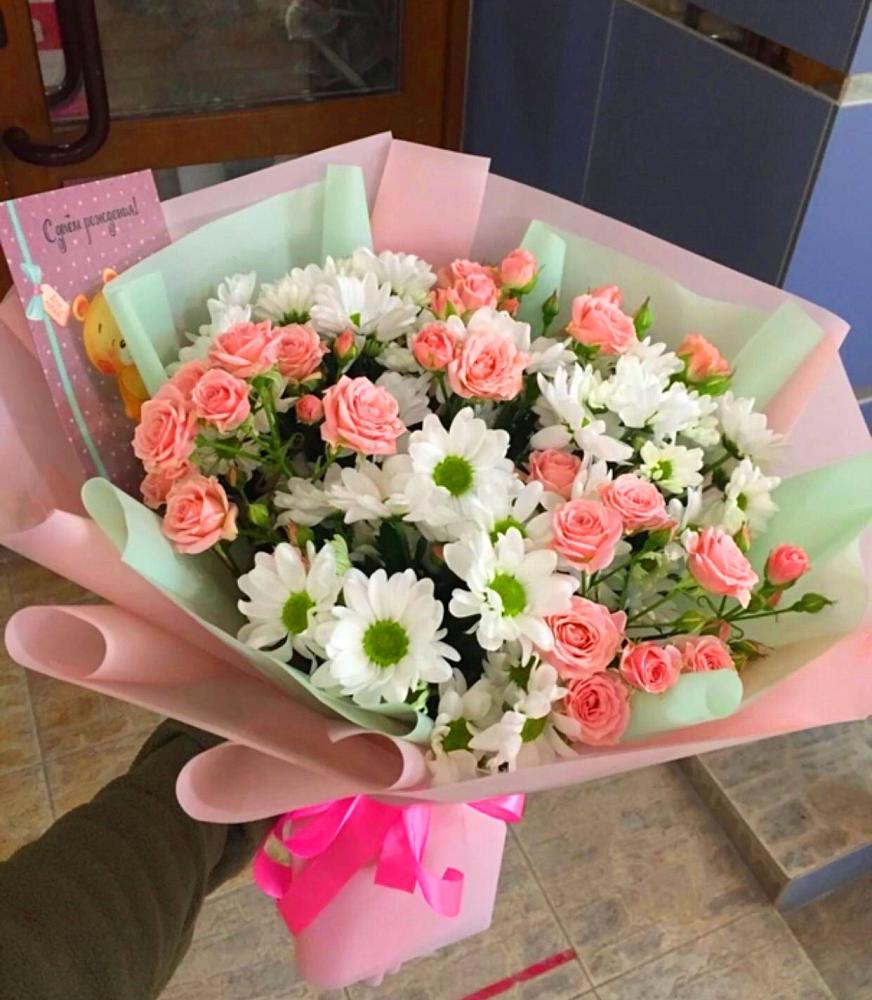 Букет цветов из: Розы и Хризантемы в Красногвардейском