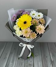 Букет цветов из:  Розы, Герберы и Хризантемы в Красногвардейском