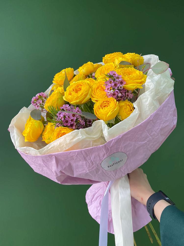 Кустовые желтые розы в Красногвардейском Букет Кустовые желтые розы в Красногвардейском