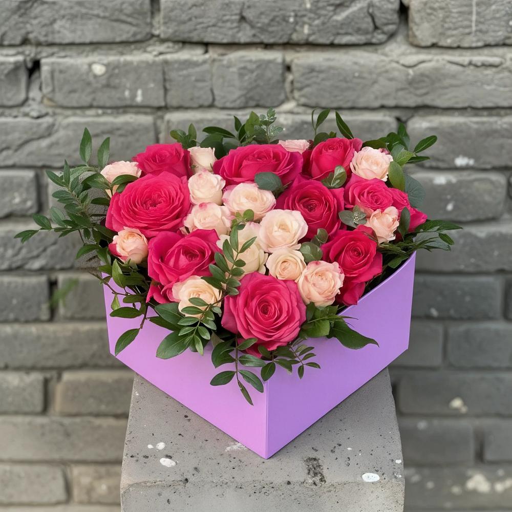 Цветочная композиция из Розы в коробке в Красногвардейском