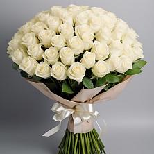 Букет 101 беля роза Белоснежка в Красногвардейском