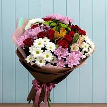 Букет цветов из:  Розы, Хризантемы и Альстромерии в Красногвардейском