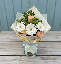 Букет цветов из:  Герберы, Розы и Хризантемы в Красногвардейском