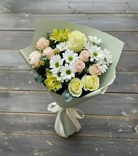 Букет цветов из:  Альстромерии, Розы и Хризантемы в Красногвардейском