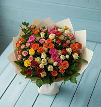 Букет Микс из разноцветных кустовых роз #REPLACE_PRED# Красногвардейском